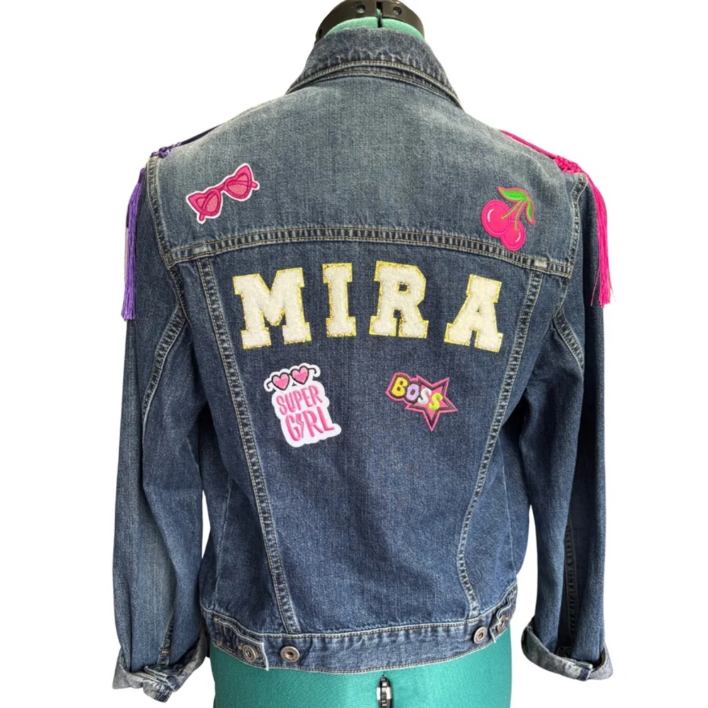 Kpop Demon Hunters Mira Denim Jean Jacket w/ Patches size Small / Medium - Picture 1 of 7